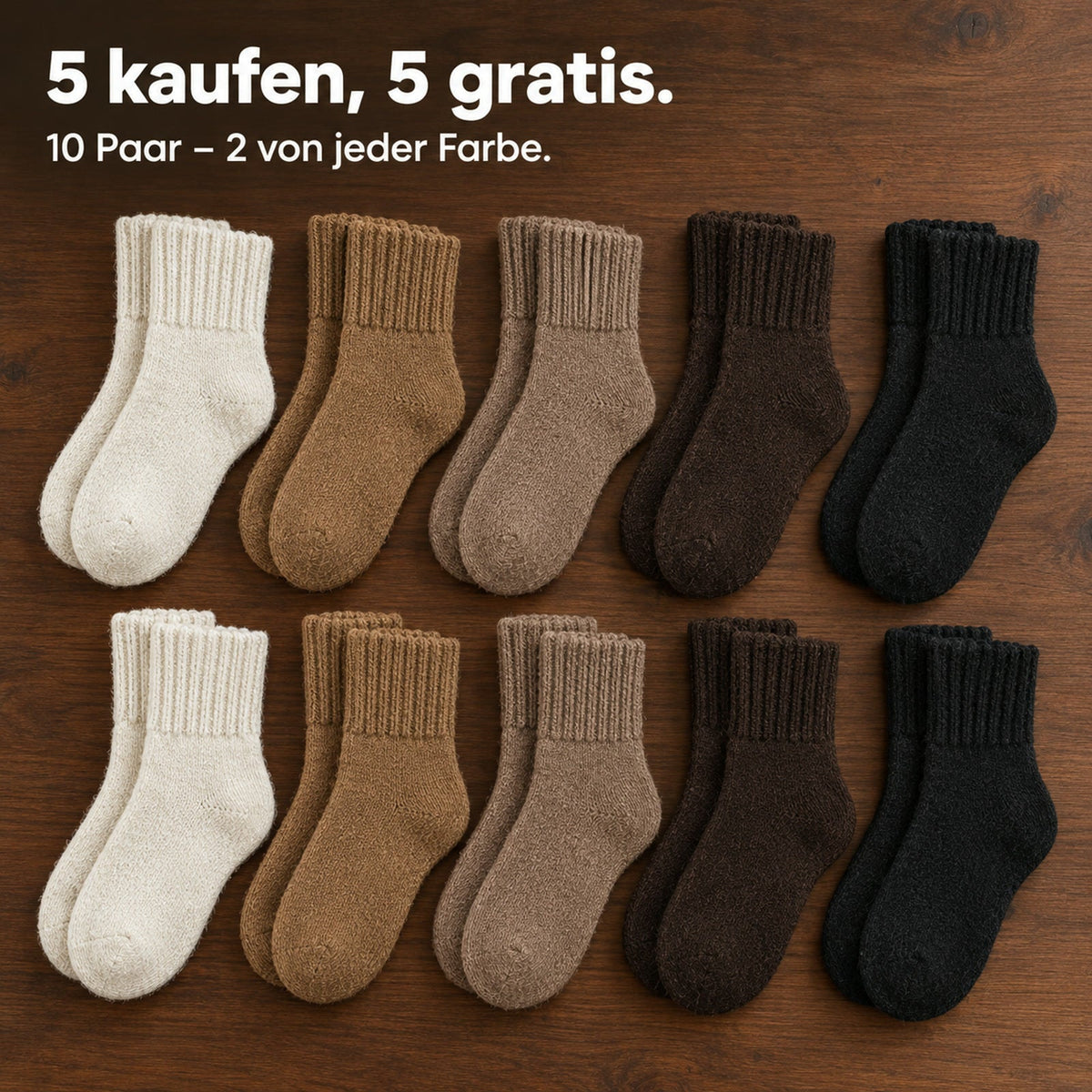 5 kaufen, 5 gratis – 10 Paar